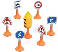 Набор Дорожные знаки №1 (светофор, 6 знаков) 17х12х12 см. от интернет-магазина Континент игрушек