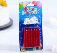 Набор свечей для торта " С Днём Рождения", рубиновые, 10 штук   4197243 от интернет-магазина Континент игрушек