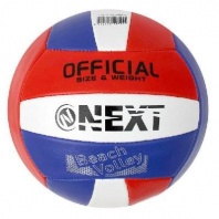 Мяч волейбольный "Next", пвх 2 слоя, 22 см, красный, синий, белый.