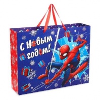 Пакет ламинат "С Новым годом!", 40х31х11 см, Человек-Паук   4334221 от интернет-магазина Континент игрушек