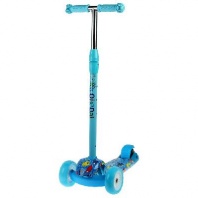 Самокат стальной, колеса световые, цвет синий от интернет-магазина Континент игрушек