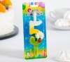 Свеча для торта цифра "Ромашки" разноцветная "5"  от интернет-магазина Континент игрушек