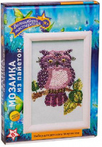 Набор для творчества "СОВУШКА" 3в1 (шапка и сова) с пайетками и мозаикой от интернет-магазина Континент игрушек