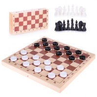 Игра настольная Шахматы и шашки 29см х 29см от интернет-магазина Континент игрушек