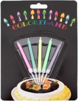 Свечи воск д/торта (набор 5 шт) с/п Цветное пламя 172050 от интернет-магазина Континент игрушек