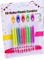 Свечи  для торта (набор 10 шт) Цветное пламя 172051 от интернет-магазина Континент игрушек