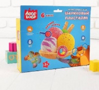 Набор шарикового пластилина мелкозернистый без блесток - 6 цветов от интернет-магазина Континент игрушек