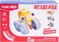 Конструктор гибкий "Вездеход Fun Red", 18 деталей от интернет-магазина Континент игрушек