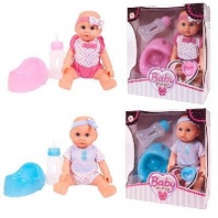 Кукла-пупс 25 см ПВХ, пьет и писает, в ассортименте 2 вида (розовая и голубая) от интернет-магазина Континент игрушек