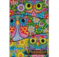 Пазлы Puzzolini 500 элементов. Яркие совы от интернет-магазина Континент игрушек