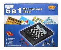 Игра настольная магнитная 6в1 (шахматы, шашки, нарды, лудо, змейка, китайские шашки) от интернет-магазина Континент игрушек