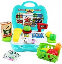 Набор касса+корзина+продукты (19 предметов) в чемоданчике от интернет-магазина Континент игрушек