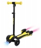 Самокат Moby Kids Junior Rocket, 120 мм PU, свет, регулируемая рулевая стойка, фара+звук+дым, желтый от интернет-магазина Континент игрушек
