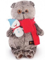 Басик в шарфике со снеговичком 19 см от интернет-магазина Континент игрушек