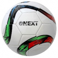 Мяч футбольный "Next", пвх 2 слоя, белый с цветной полосой.