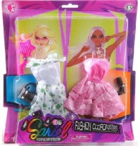 Одежды и аксессуары для куклы высотой 29 см, (2 платья, обувь, сумочка, расческа) от интернет-магазина Континент игрушек