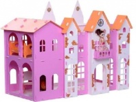 Домик для кукол Замок Джульетта бело-розовый с мебелью от интернет-магазина Континент игрушек