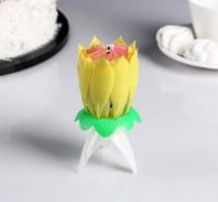 Свеча для торта музыкальная "Тюльпан", жёлтая, 12×5 см 2385923 от интернет-магазина Континент игрушек