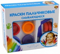 Краски пальчиковые смывающиеся, 6 цветов, в открытой коробке от интернет-магазина Континент игрушек