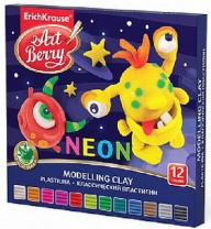 Пластилин классический ArtBerry с Алоэ Вера Neon 12 цветов, 180г (коробка) от интернет-магазина Континент игрушек