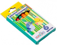 ClipStudio Мелки восковые 6 цветов, 8х4,8см, на органической основе, в картонной коробке с подвесом от интернет-магазина Континент игрушек