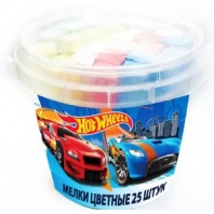 Мел цветной "Hot Wheels", 25 шт в ведерке от интернет-магазина Континент игрушек