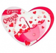Открытка-валентинка "От всего сердца!" глиттер, зонт с сердцами 6259553 от интернет-магазина Континент игрушек