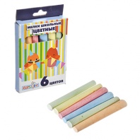 ClipStudio Мелки школьные цветные 6 цветов, в картонной коробке с подвесом от интернет-магазина Континент игрушек