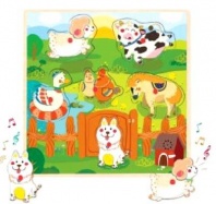 Вкладыши со звуками животных "Ферма" от интернет-магазина Континент игрушек
