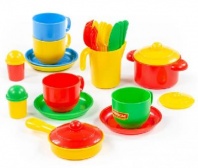 Набор детской посуды Хозяюшка с подносом на 4 персоны, 29 элементов от интернет-магазина Континент игрушек