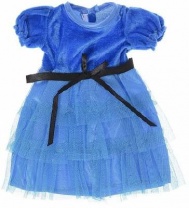 Одежда для кукол: платье, (синий цвет) 25,5x36x1см от интернет-магазина Континент игрушек
