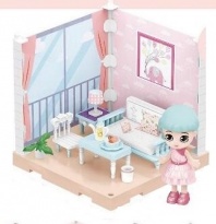 Модульный домик (собери сам), 1 секция. Мини-кукла в гостинной, в наборе с аксессуарами от интернет-магазина Континент игрушек